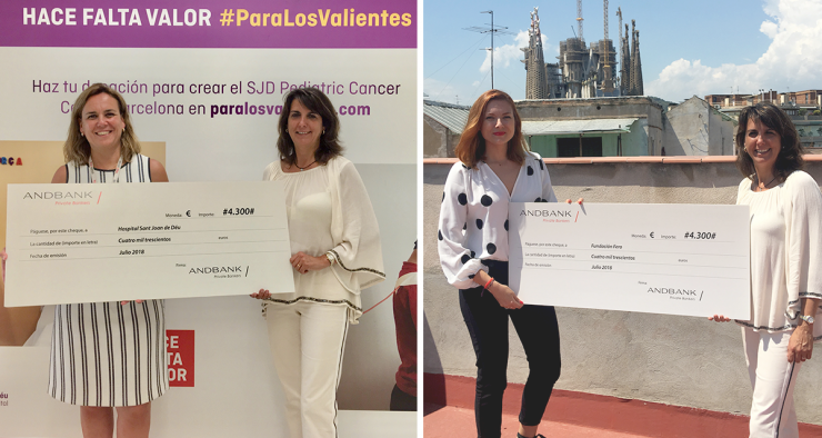 Andbank Espanya ha lliurat  8.600 euros que es destinaran a la investigació contra el càncer i el tractament de la malaltia en els infants.